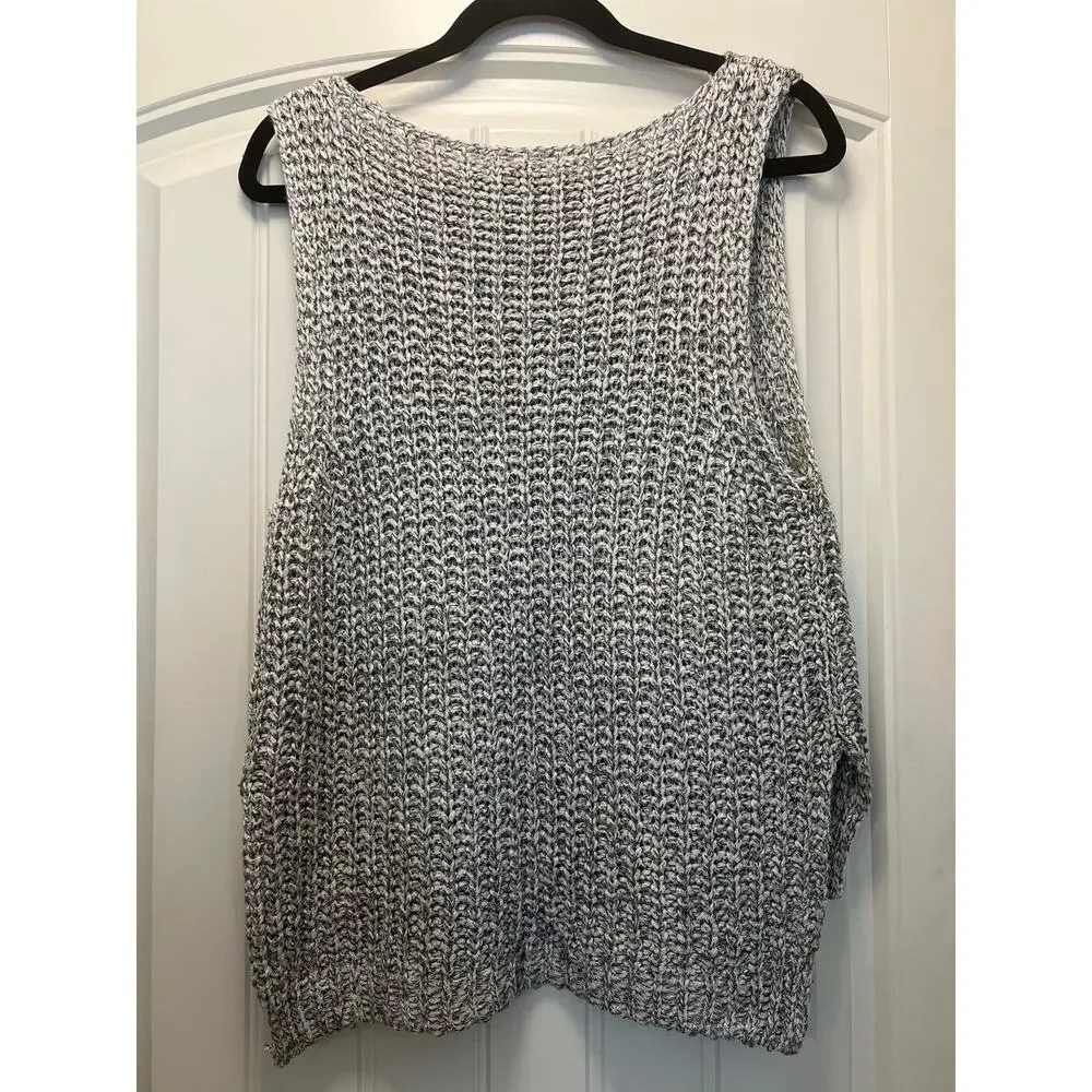 NWT‎ Lush Women’s Sleeveless Knit High Low Pullover Sweater Tank Top Size M Gray